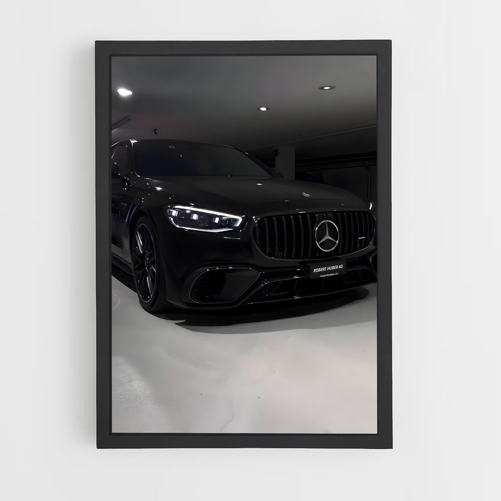Poster Moteur Noir – affiche Mercedes (vue 2)